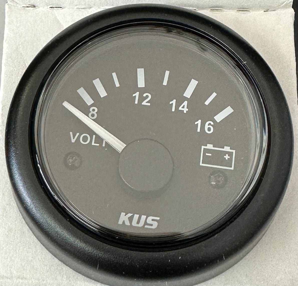 KUS Medidor de voltímetro, CPVR-BB, rango 8-16V, 12V, 2 (52mm),  retroiluminación LED
